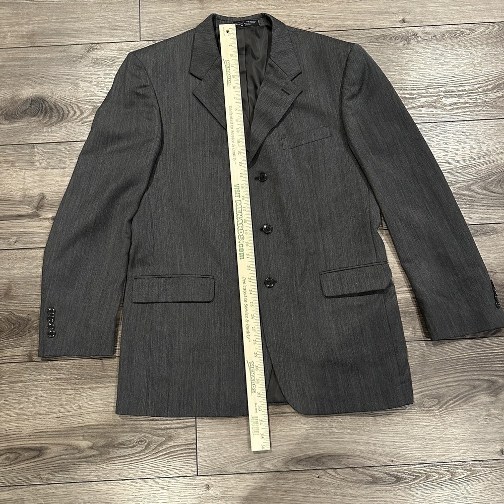 Men's J. Ferrar Suit Jacket 42L Gray Wool 3‎ Button Sports coat